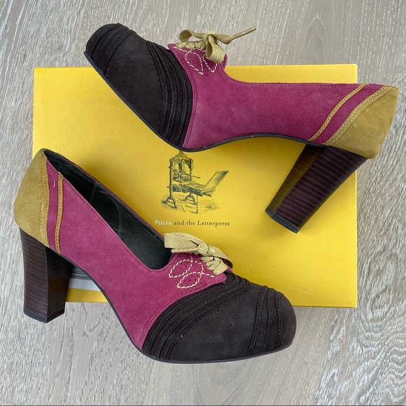 Anthropologie Nolana Suede Colorblock Pumps by Pilcro and Letterpress - Picture 1 of 9